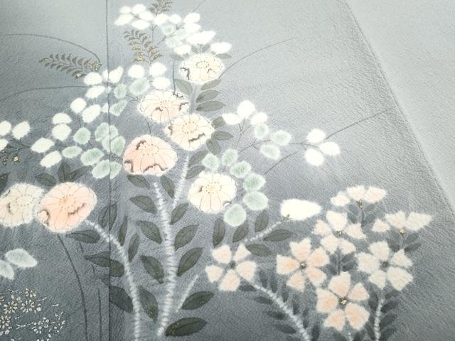 平和屋着物○十日町 名門 滝泰謹製 訪問着 草花文 暈し染め