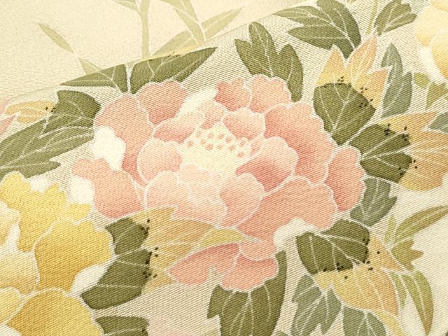 平和屋着物○訪問着 友禅 作家物 牡丹花文 正絹 逸品 CAAZ3307yc