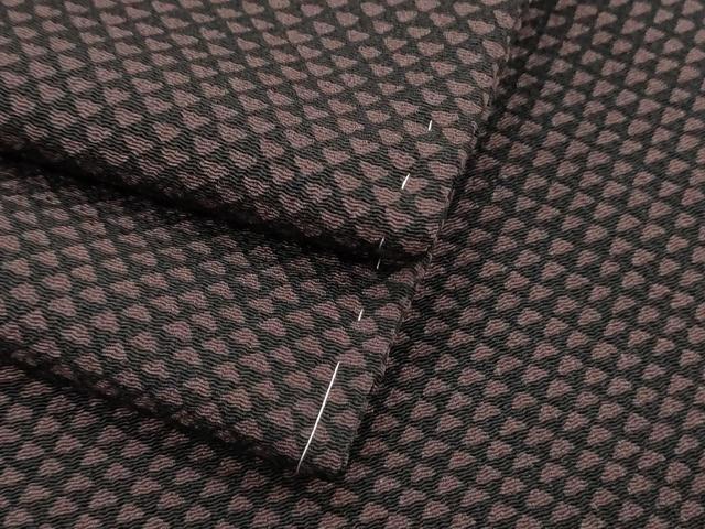 平和屋着物●上質な小紋　鱗文様　黒地　鬼しぼ縮緬　正絹　逸品　未使用　CAAS9366th