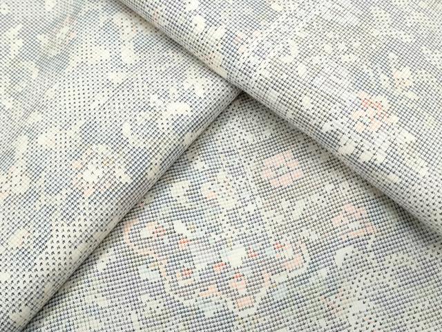 平和屋着物●本場大島紬　白大島　9マルキ　吉祥花文　正絹　逸品　CAAS9377th