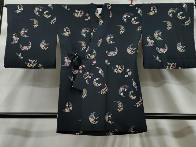 平和屋着物＃道中着　草花丸文　正絹　逸品　CAAT0460dy