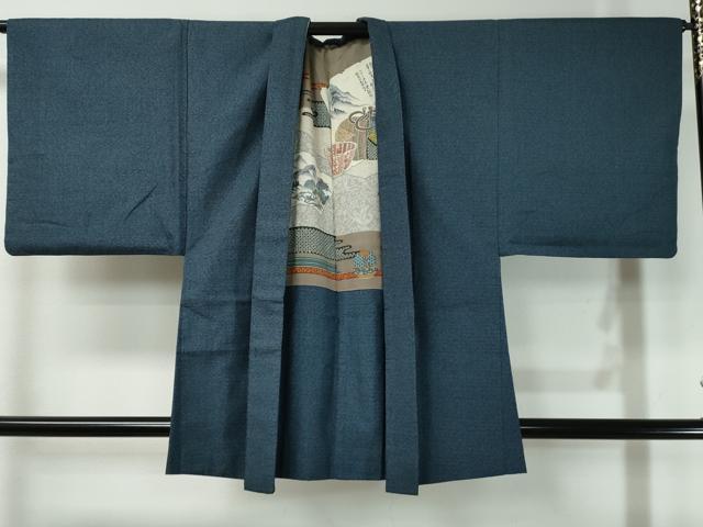 平和屋着物＃男性　羽織　紬地　140亀甲　正絹　逸品　CAAT0478dy