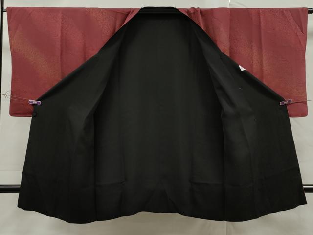 平和屋着物＃道行コート　リバーシブル　流水草花地紋　暈し染め　やまと誂製　ロング丈　正絹　逸品　CAAT0515dy 平和屋着物＃道行コート リバーシブル 流水草花地紋 暈し染め やまと誂