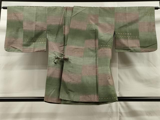 平和屋着物＃道中着　紬地　霞文　暈し染め　正絹　逸品　CAAT0520dy