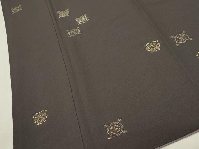 平和屋着物○上質な小紋 印伝 七宝花文 正絹 逸品 CAAT0568dy