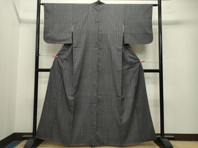 平和屋本店■極上　伝統工芸士　七代目　吉澤与市　紬　単衣　絞り　斜線花文　藍　逸品　CZAA2228s5 平和屋本店▽極上 伝統工芸士 七代目 吉澤与市 紬 単衣 絞り 斜線花文