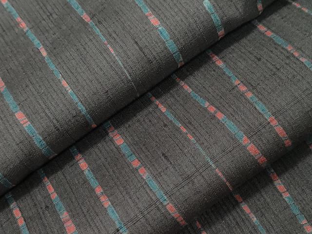 平和屋着物●伝統工芸士　七代目　吉澤与市　紬　変わり縞　正絹　逸品　CAAT0569dy