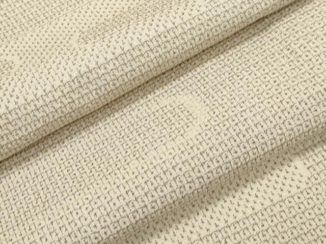 平和屋着物▽本塩沢　単衣　110亀甲　エ霞文　正絹　逸品　CAAT0759dy