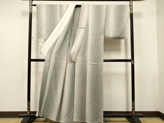 平和屋着物▽上質な小紋　単衣　杢目絞り　正絹　逸品　CAAT0781dy_2