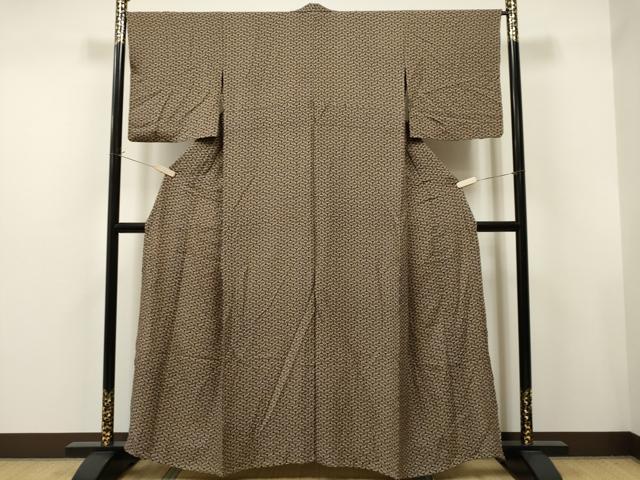 平和屋着物▽上質な小紋 単衣 亀甲花文 正絹 逸品 CAAT0785dyの通販は