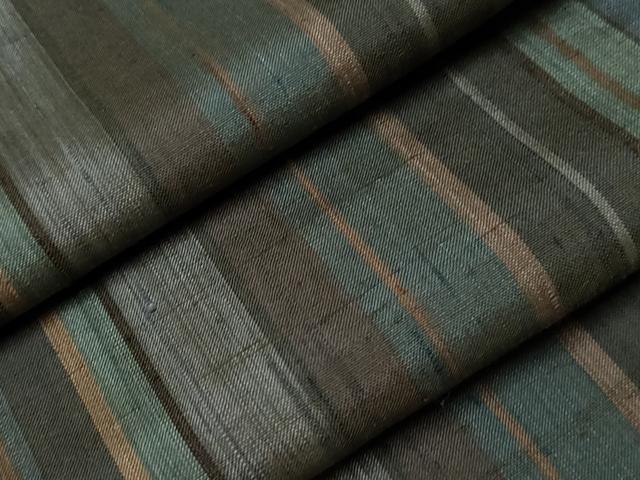 平和屋着物▽上質な紬　単衣　縞　正絹　逸品　CAAT0786dy