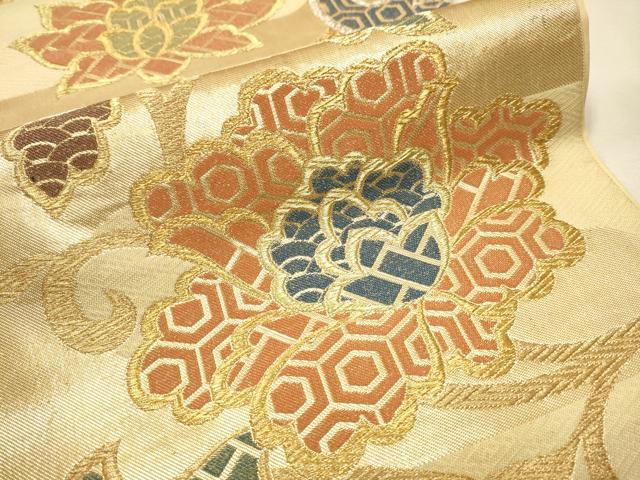 平和屋着物○西陣 川島織物 六通柄 本袋帯 更紗花唐草文
