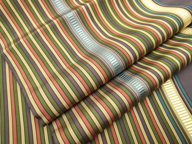 平和屋着物●本場筑前博多織　全通柄袋帯　間道　正絹　逸品　CAAT0845hy
