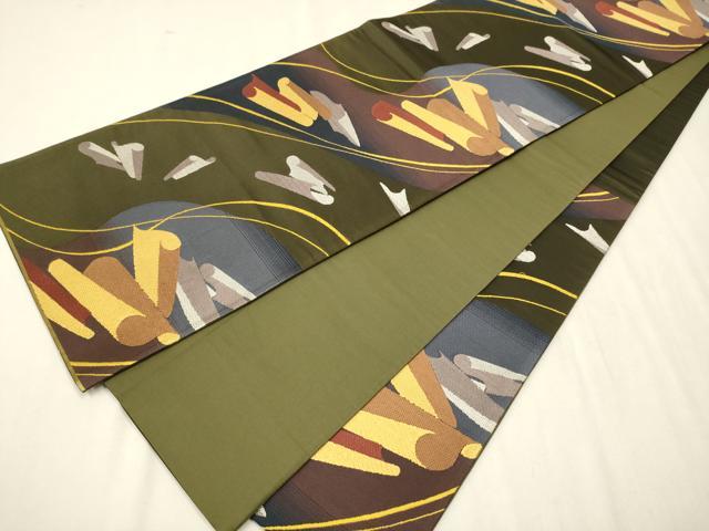 平和屋着物○六通柄袋帯 流水絵巻文 正絹 逸品 CAAT0848hy