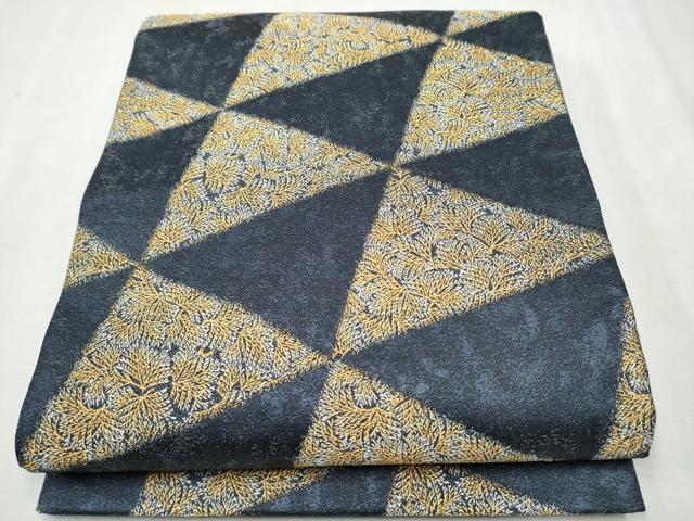 平和屋着物●六通柄袋帯　枝松葉文　金銀糸　正絹　逸品　CAAT0853hy