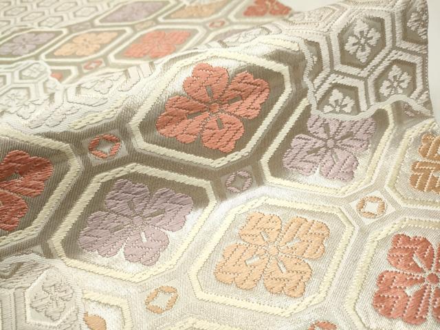 平和屋着物○六通柄袋帯 唐織 蜀江花文 金糸 正絹 逸品 DAAV6048ps