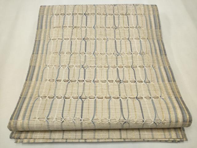 平和屋着物●八寸名古屋帯　もじり織　吉祥文　金糸　正絹　逸品　CAAT0882hy