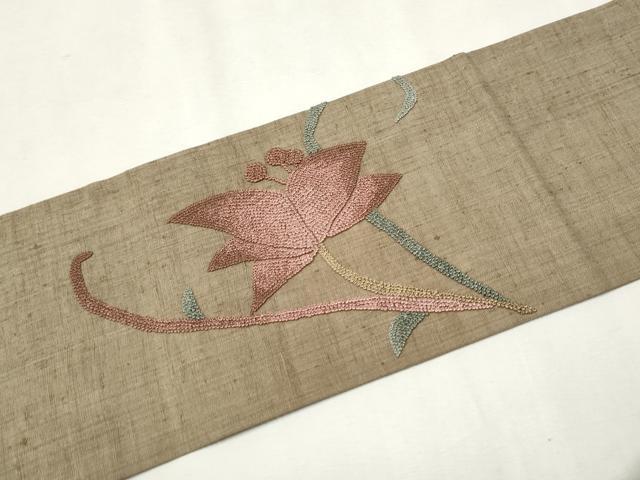 平和屋着物○中国三大刺繍 相良刺繍 総刺繍 九寸名古屋帯 
