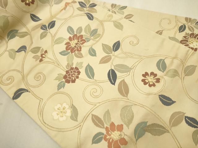 平和屋着物○西陣 長谷川織物 九寸名古屋帯 北欧夢唐花 金糸 正絹 