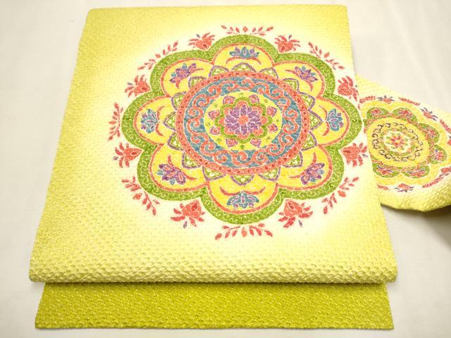 【名門 きぬたや】総絞り 九寸名古屋帯❣️ 平和屋着物○名門 藤娘きぬたや・総絞り 九寸名古屋帯