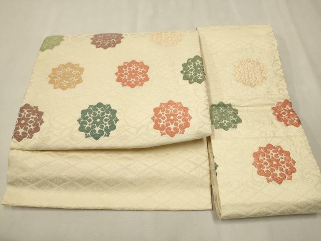 平和屋着物●つけ帯　唐織　花唐草文　正絹　逸品　CAAT0960hy