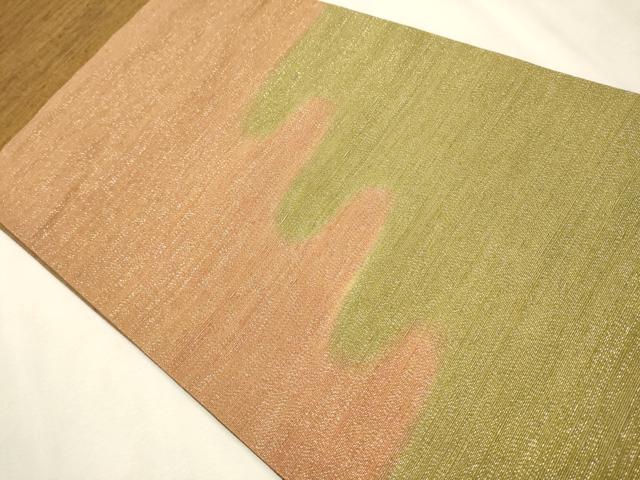 平和屋着物○菅原工房 菅原結作 漢方染紬 両方向 太鼓柄袋帯