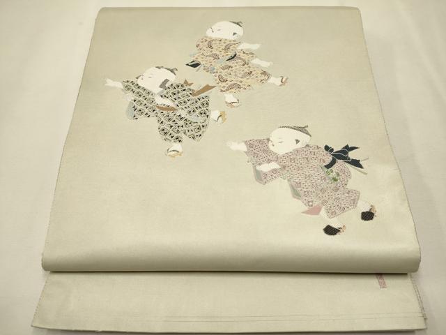 平和屋着物●加賀友禅の巨匠　初代　由水十久　太鼓柄袋帯　挿頭と参らん　正絹　逸品　CAAT0975hy