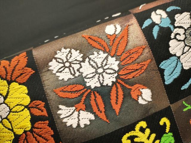 平和屋着物○帯専門 名門 川越謹製 六通柄 本袋帯 遠州花弁