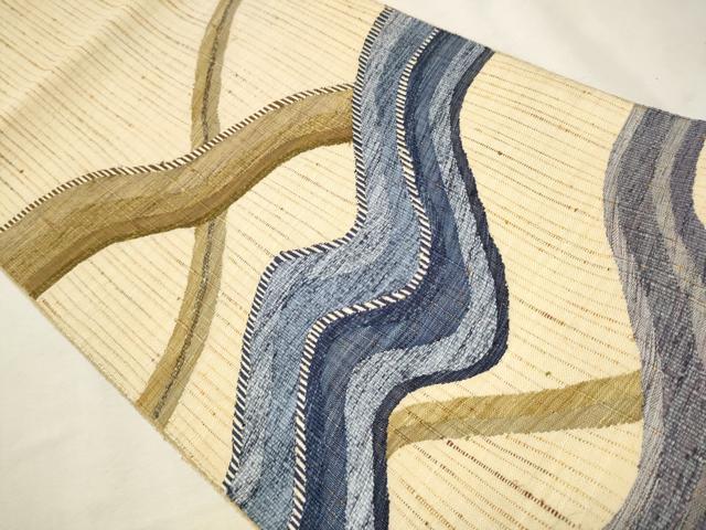 平和屋着物○太鼓柄袋帯 紬地 吉祥文 正絹 逸品 CAAT1043hy