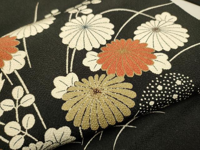 平和屋着物 訪問着 草花間道 黒地 正絹 逸品 CAAJ7315hy(仕立て上がり