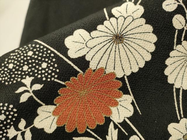 平和屋着物○九寸名古屋帯 髭紬 作家物 手描き 枝花文