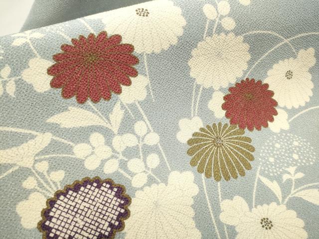 平和屋着物●九寸名古屋帯　草花文　金彩　鬼しぼ縮緬　正絹　逸品　CAAT1051hy 平和屋着物○九寸名古屋帯 草花文 金彩 鬼しぼ縮緬 正絹 逸品