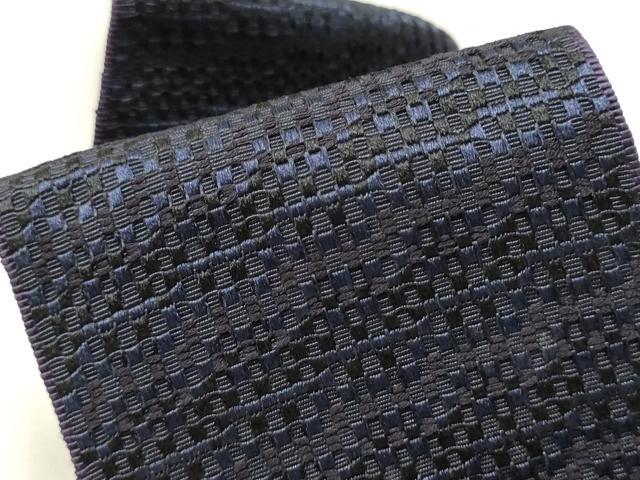平和屋着物○男性 本場筑前博多織 角帯 霞文 証紙付き 正絹 逸品