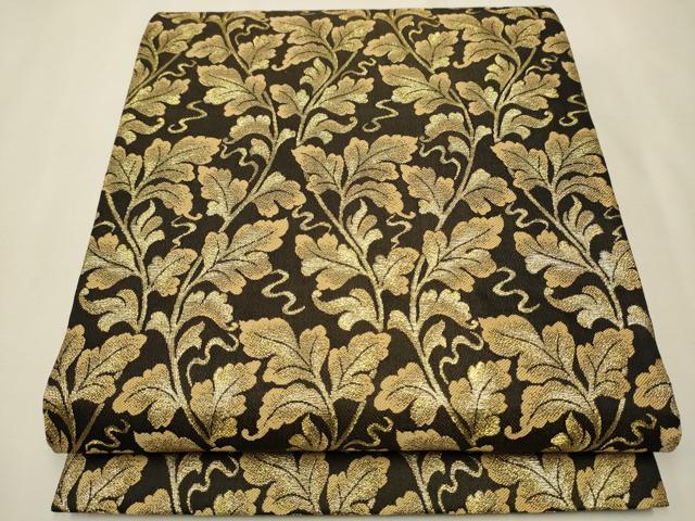 平和屋着物●六通柄袋帯　枝葉文　金糸　正絹　逸品　CAAT1158hy