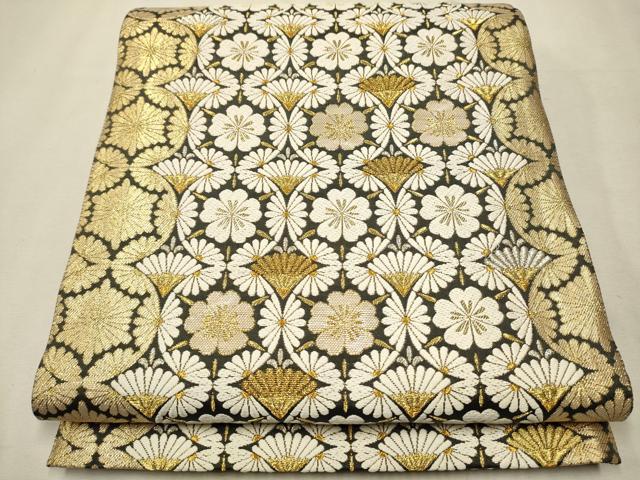 平和屋着物●六通柄袋帯　唐織　宮中花伝文　金銀糸　正絹　逸品　CAAT1162hy