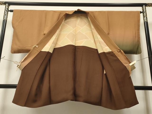 平和屋着物＃道中着 霞文 暈し染め ロング丈 正絹 逸品 未使用