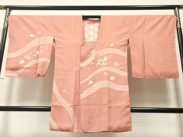 平和屋着物＃道行コート　草花文　金彩　ロング丈　正絹　逸品　CAAT5620id