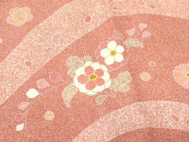 平和屋着物＃道行コート 草花文 金彩 ロング丈 正絹 逸品 CAAT5620id