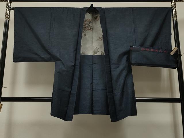 平和屋着物＃男性　本場大島紬　羽織　80亀甲　総詰め　反端付き　正絹　逸品　CAAT5622id