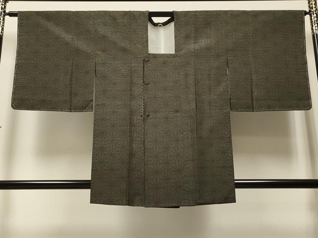 平和屋着物＃本場大島紬　道行コート　麻の葉文様　正絹　逸品　未使用　CAAT5641id