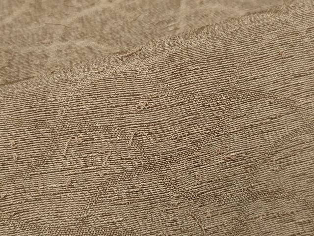 平和屋着物＃道行コート ひげ紬地 幾何学地紋 生壁色 ロング丈