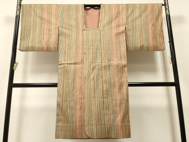 平和屋着物●染色家 岩浅公展　道行コート　絞り　杢目文様　ロング丈　正絹　逸品　CAAT5668id