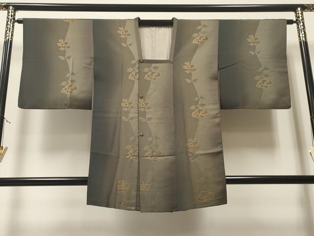 平和屋着物＃道行コート　霞草花文　暈し染め　金彩　正絹　逸品　CAAT5675id