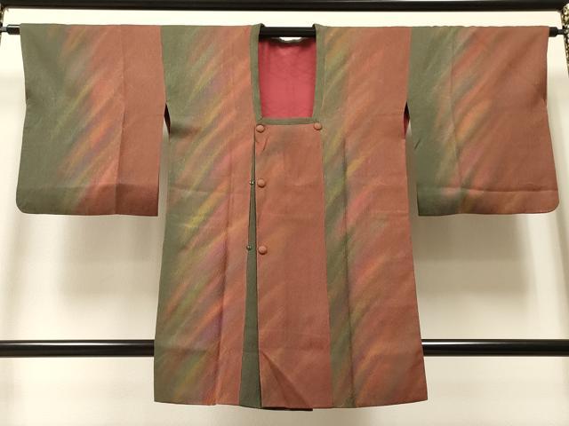 平和屋着物＃道行コート　霞文　暈し染め　ロング丈　正絹　逸品　CAAT5682id