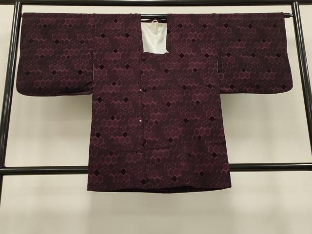 平和屋着物＃道行コート　輪奈ビロード　亀甲花地紋　逸品　CAAT5696id