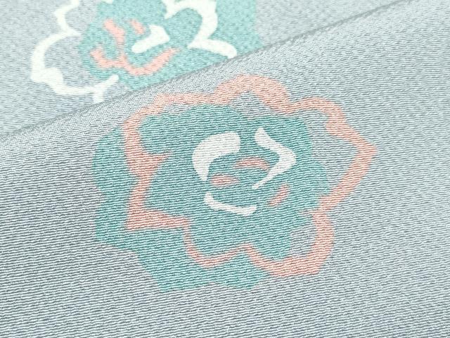 平和屋着物＃道中着 舞花文 鬼しぼ縮緬 ロング丈 正絹 逸品 CAAT5707id