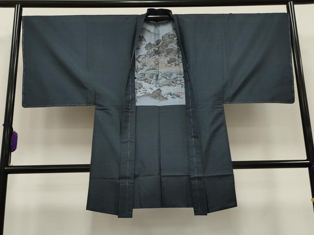 平和屋着物＃男性　本場大島紬　長羽織　100亀甲　総詰め　正絹　逸品　CAAT5708id