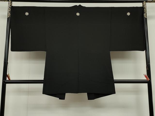 平和屋着物＃男性 長羽織 黒紋付き 正絹 逸品 CAAT5735id 2025年最新