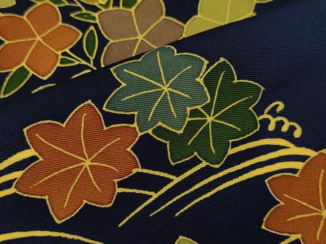 平和屋着物＃道行コート 流水花唐草菱文 正絹 逸品 CAAT5807id