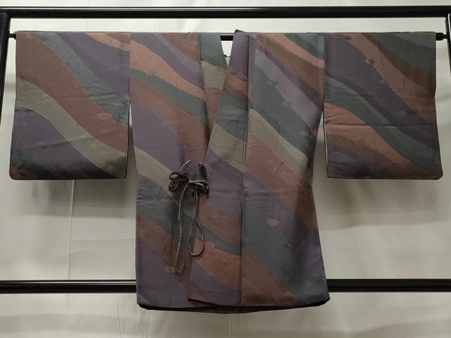 平和屋着物＃道中着　斜線吉祥文　正絹　逸品　CAAT5819id